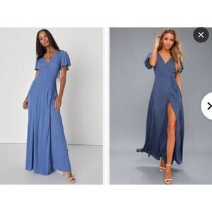 Lulus sz‎ S Cap sleeve wrap maxi summer dress